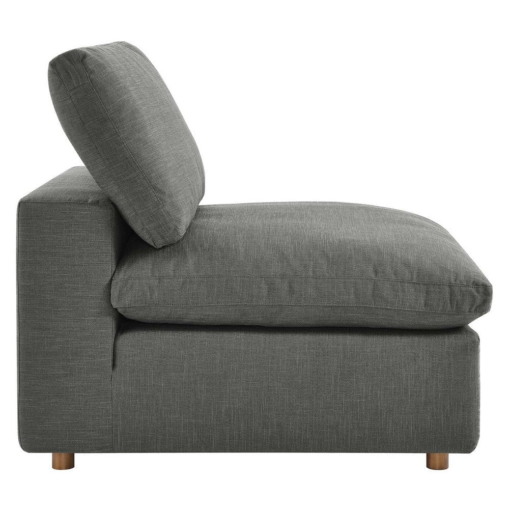 Modway EEI-3270 Commix Down-Filled Overstuffed Upholstered Sectional Sofa Armless Chair in Gray MDY-EEI-3270-GRY