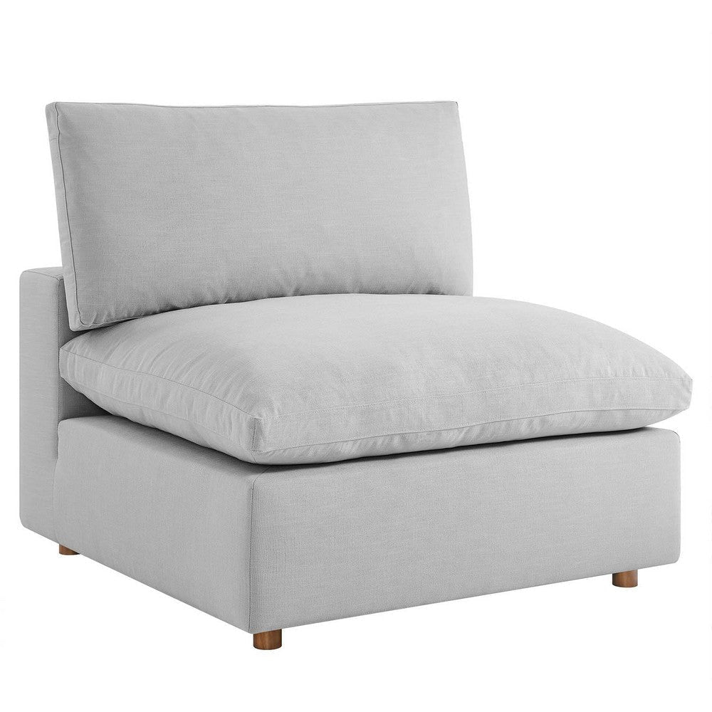 Modway Commix Modular Sofa, Armless Chair, Light Gray Fabric