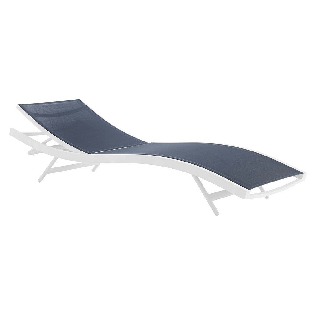 Glimpse Outdoor Patio Mesh Chaise Lounge Chair - No Shipping Charges MDY-EEI-3300-WHI-GRY