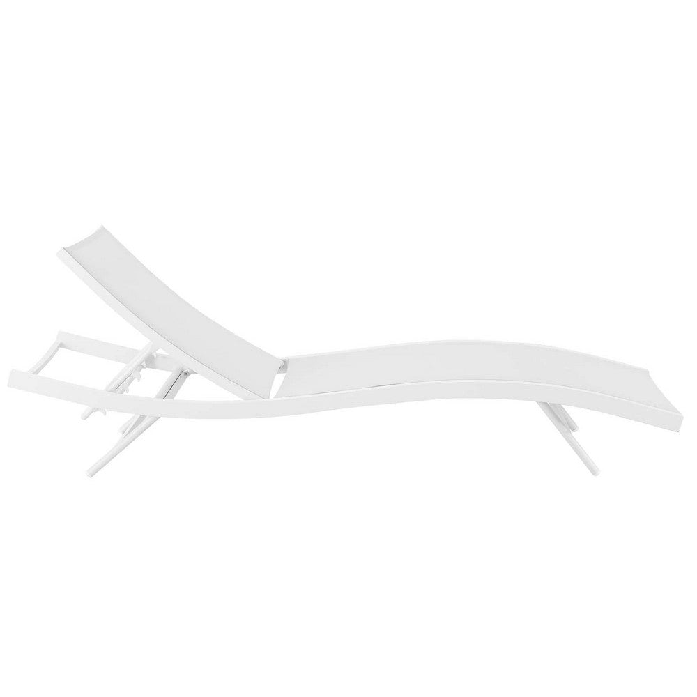 Glimpse Outdoor Patio Mesh Chaise Lounge Chair - No Shipping Charges MDY-EEI-3300-WHI-GRY