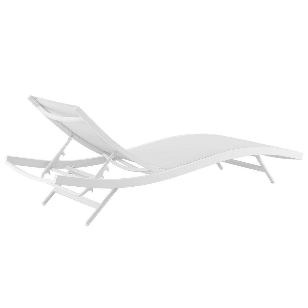 Glimpse Outdoor Patio Mesh Chaise Lounge Chair - No Shipping Charges MDY-EEI-3300-WHI-GRY