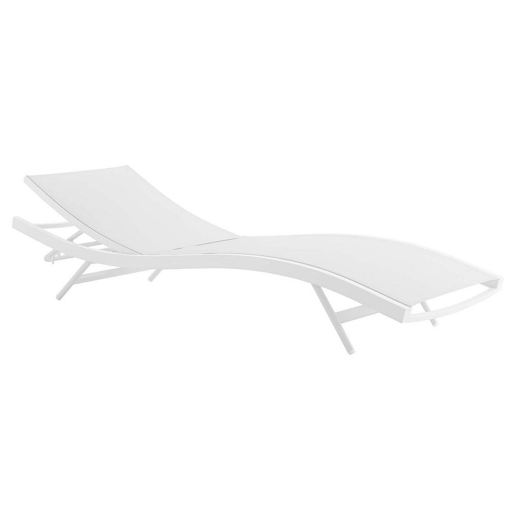 Glimpse Outdoor Patio Mesh Chaise Lounge Chair - No Shipping Charges MDY-EEI-3300-WHI-GRY