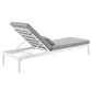 Modway Perspective Aluminum Outdoor Patio Chaise with Cushions Lounge Chair White Gray MDY-EEI-3301-WHI-GRY