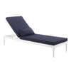 Modway Perspective Aluminum Outdoor Patio Chaise with Cushions Lounge Chair White Navy MDY-EEI-3301-WHI-NAV