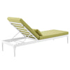 Modway Perspective Aluminum Outdoor Patio Chaise with Cushions Lounge Chair White Peridot MDY-EEI-3301-WHI-PER