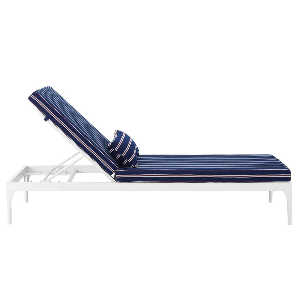 Perspective Cushion Outdoor Patio Chaise Lounge Chair - No Shipping Charges MDY-EEI-3301-WHI-CHA