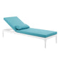 Perspective Cushion Outdoor Patio Chaise Lounge Chair - No Shipping Charges MDY-EEI-3301-WHI-TRQ