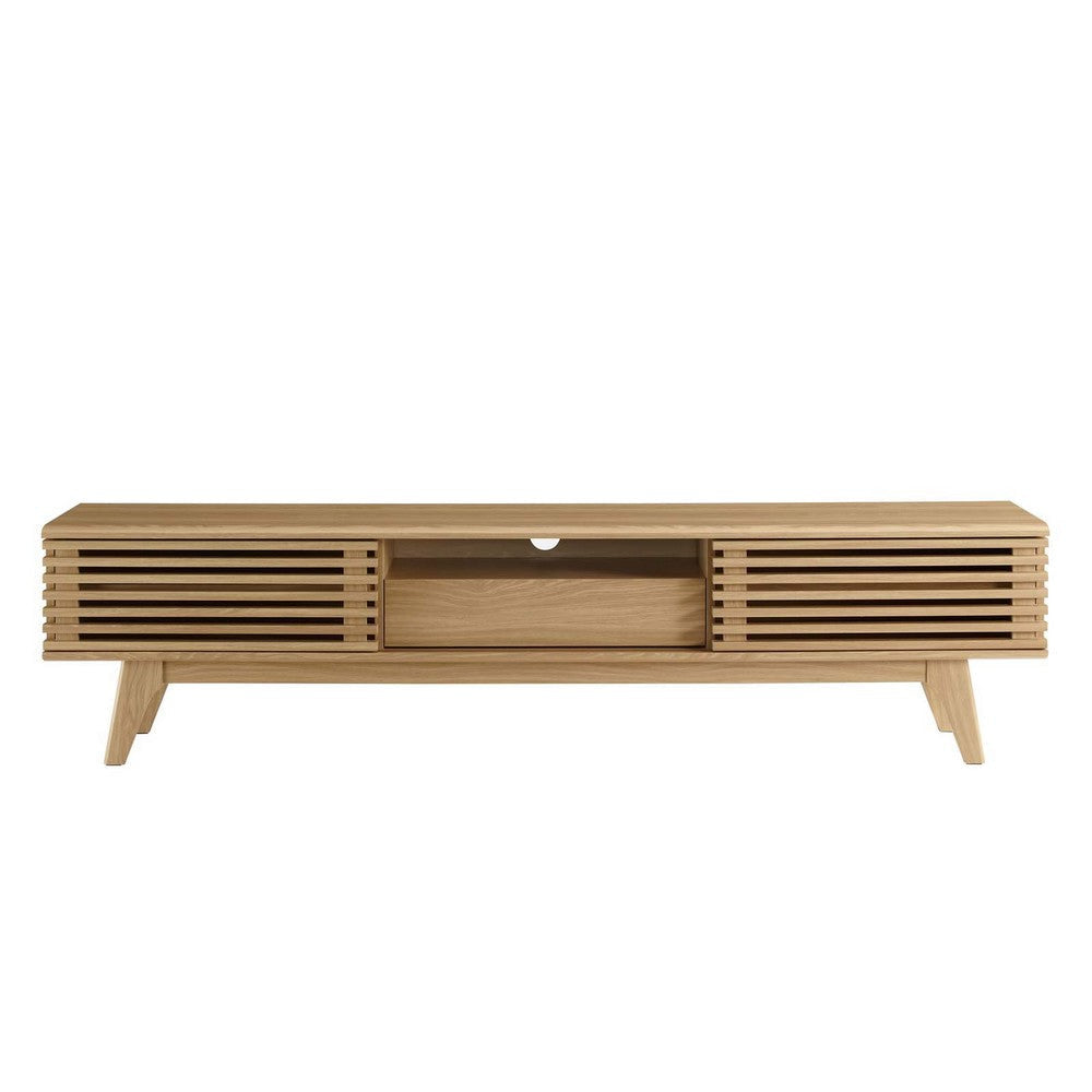 Modway Render Mid-Century Modern Low Profile 70 Inch TV Stand in Oak 70’’ MDY-EEI-3305-OAK