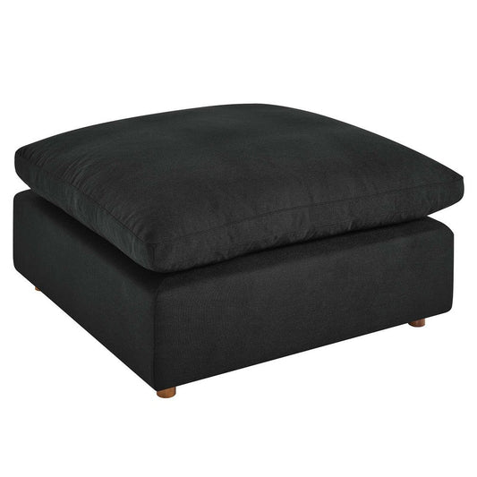 Modway Modular Sofa Commix Down-Filled Overstuffed Upholstered Sectional Sofa Ottoman in Black