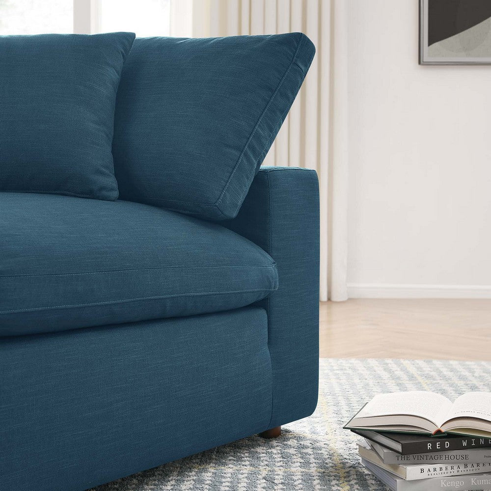 Modway Commix Down-Filled Overstuffed Upholstered Sectional Sofa Corner Chair in Azure MDY-EEI-3319-AZU