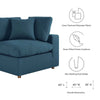 Modway Commix Down-Filled Overstuffed Upholstered Sectional Sofa Corner Chair in Azure MDY-EEI-3319-AZU