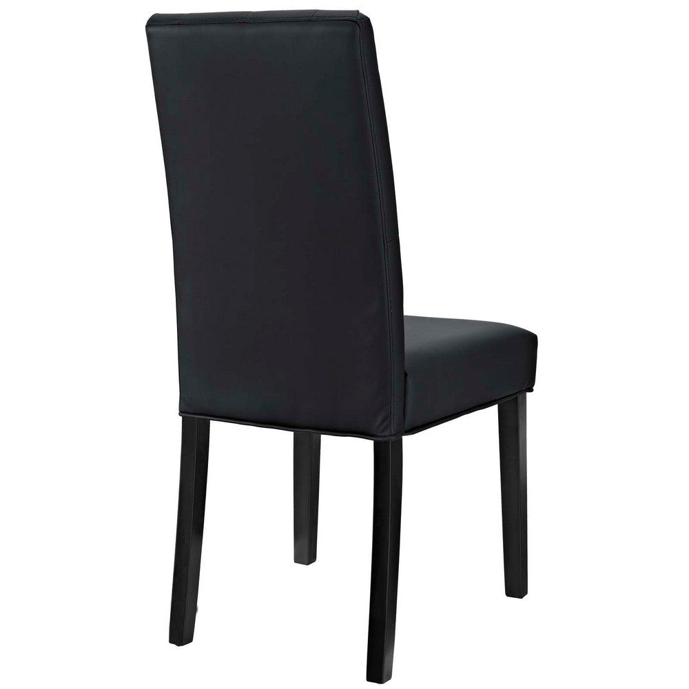 Modway Confer Modern Tufted Faux Leather Upholstered Parsons Two Dining Chairs in Black MDY-EEI-3323-BLK