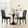 Modway Confer Modern Tufted Faux Leather Upholstered Parsons Two Dining Chairs in Black MDY-EEI-3323-BLK