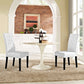 Modway Confer Modern Tufted Faux Leather Upholstered Parsons Two Dining Chairs in White