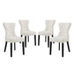 Modway Silhouette Modern Tufted Upholstered Fabric Parsons Four Dining Chairs in Beige