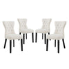 Modway Silhouette Modern Tufted Upholstered Fabric Parsons Four Dining Chairs in Beige