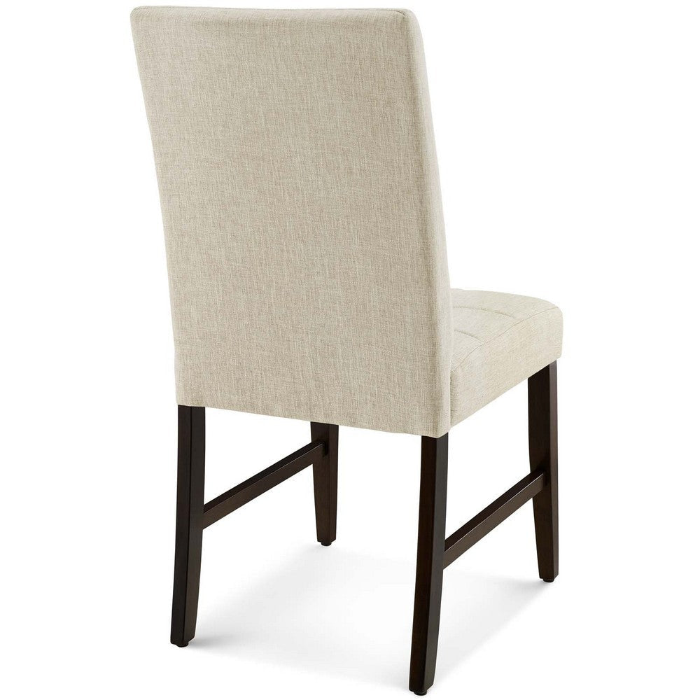 Promulgate Biscuit Tufted Upholstered Fabric Dining Chair Set of 2 - No Shipping Charges MDY-EEI-3335-BEI