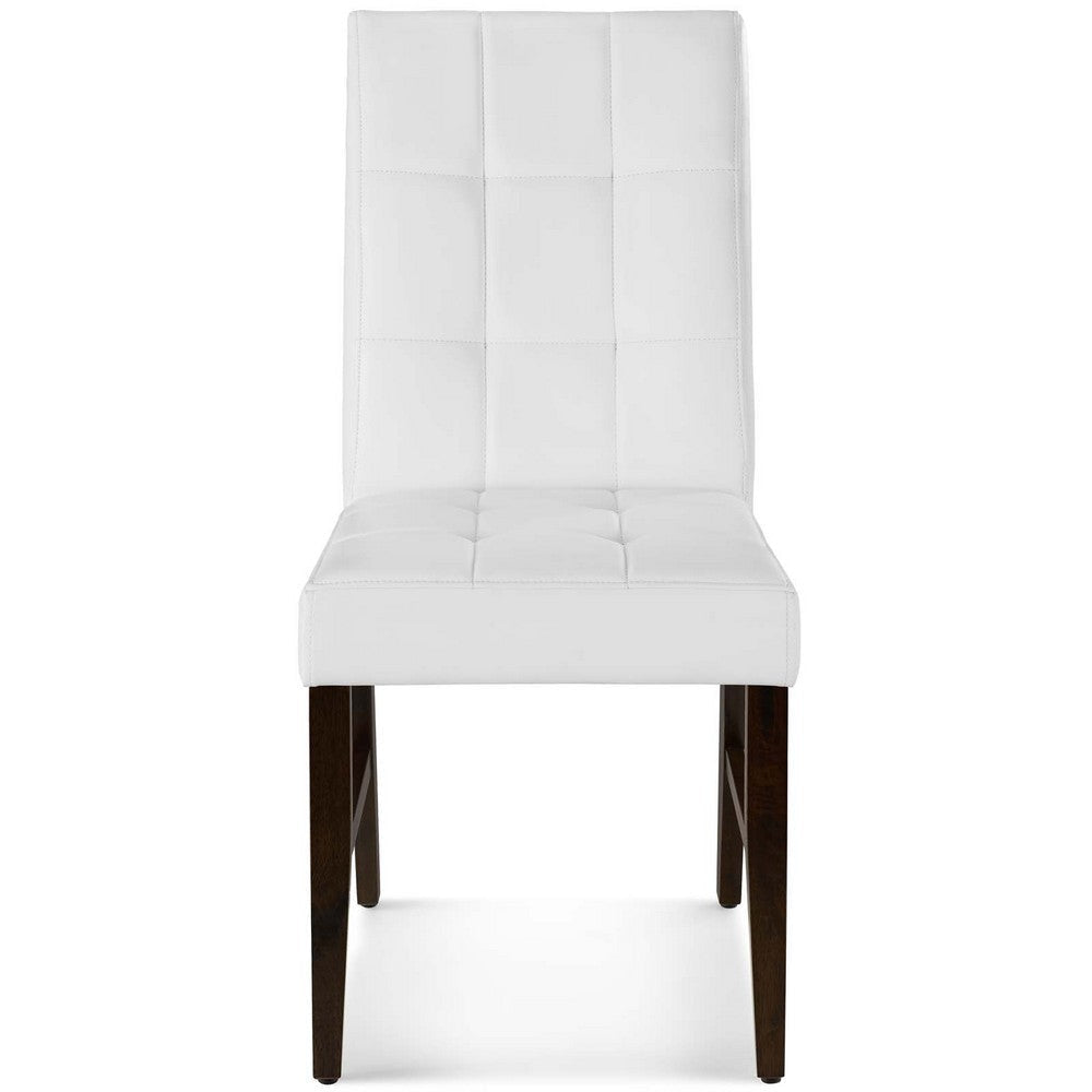 Promulgate Biscuit Tufted Upholstered Faux Leather Dining Side Chair Set of 2 - No Shipping Charges MDY-EEI-3336-WHI