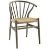 Modway Flourish Mid-Century Modern Rustic Farmhouse Wood Dining Chair in Gray