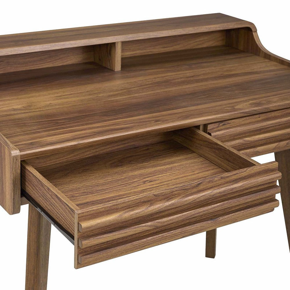 Modway Render Mid-Century Modern Writing Desk in Walnut MDY-EEI-3342-WAL