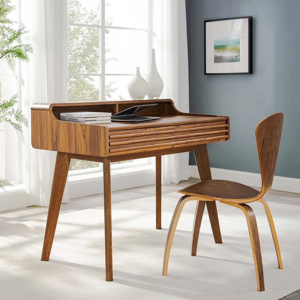 Modway Render Mid-Century Modern Writing Desk in Walnut MDY-EEI-3342-WAL