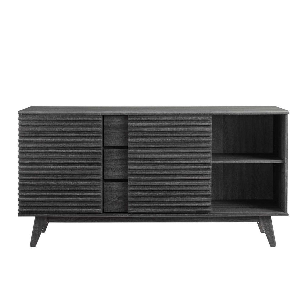 Modway Render 63’’ Mid-Century Modern Sideboard Buffet Table or TV Stand in Charcoal MDY-EEI-3344-CHA