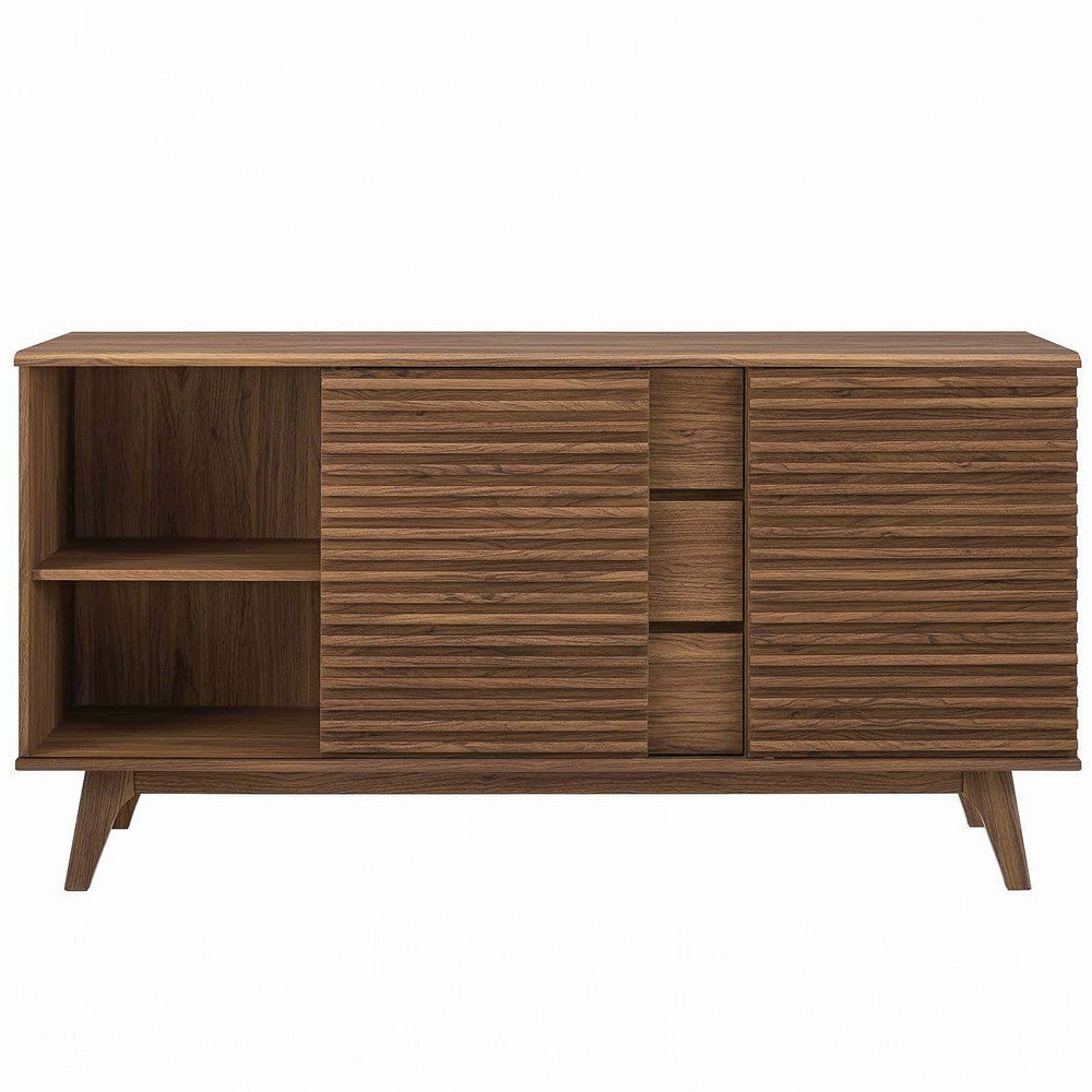 Modway Render 63’’ Mid-Century Modern Sideboard Buffet Table or TV Stand in Walnut MDY-EEI-3344-WAL