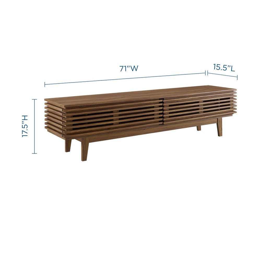 Modway Render 71’’ Mid-Century Modern Low Profile TV Stand in Walnut 71 Inch MDY-EEI-3348-WAL