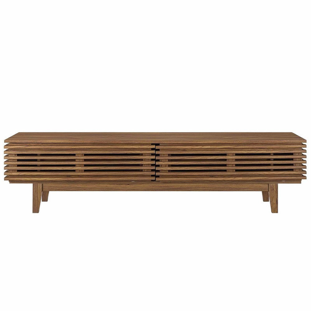 Modway Render 71’’ Mid-Century Modern Low Profile TV Stand in Walnut 71 Inch MDY-EEI-3348-WAL