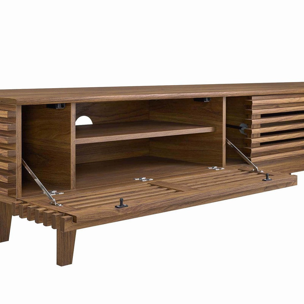 Modway Render 71’’ Mid-Century Modern Low Profile TV Stand in Walnut 71 Inch MDY-EEI-3348-WAL