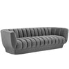 Modway Sofa Entertain Vertical Channel Tufted Performance Velvet Couch in Gray MDY-EEI-3351-GRY