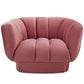 Modway Entertain Vertical Channel Tufted Performance Velvet Accent Lounge Armchair in Dusty Rose MDY-EEI-3352-DUS