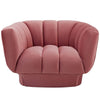 Modway Entertain Vertical Channel Tufted Performance Velvet Accent Lounge Armchair in Dusty Rose MDY-EEI-3352-DUS