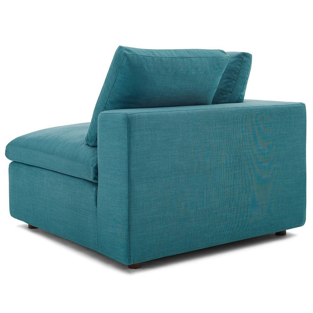 Modway Commix Down Down Filled Overstuffed 2 Piece Sectional Sofa Set Two Corner Chairs Teal MDY-EEI-3354-TEA