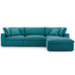 Modway Commix Down-Filled Overstuffed Upholstered 4-Piece Sectional Sofa Set in Teal MDY-EEI-3356-TEA