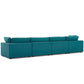 Modway Commix Down-Filled Overstuffed Upholstered 4-Piece Sectional Sofa Set in Teal MDY-EEI-3356-TEA