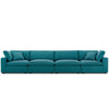 Modway Commix Down-Filled Overstuffed Upholstered 4-Piece Sectional Sofa Set in Teal MDY-EEI-3356-TEA