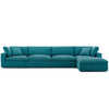 Modway Commix Down-Filled Overstuffed Upholstered 5-Piece Sectional Sofa Set in Teal MDY-EEI-3358-TEA