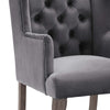 Realm French Vintage Dining Performance Velvet Armchair - No Shipping Charges MDY-EEI-3366-GRY