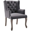 Realm French Vintage Dining Performance Velvet Armchair - No Shipping Charges MDY-EEI-3366-GRY