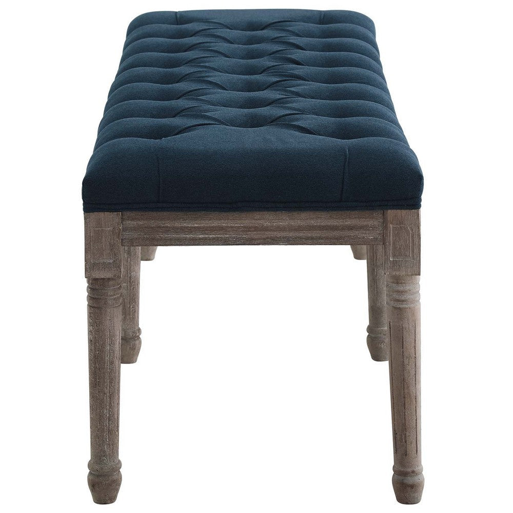 Province French Vintage Upholstered Fabric Bench - No Shipping Charges MDY-EEI-3368-NAV