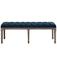 Province French Vintage Upholstered Fabric Bench - No Shipping Charges MDY-EEI-3368-NAV