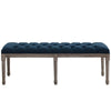 Province French Vintage Upholstered Fabric Bench - No Shipping Charges MDY-EEI-3368-NAV