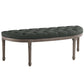 Esteem Vintage French Upholstered Fabric Semi-Circle Bench