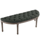 Esteem Vintage French Upholstered Fabric Semi-Circle Bench - No Shipping Charges MDY-EEI-3369-GRY