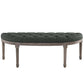 Esteem Vintage French Upholstered Fabric Semi-Circle Bench - No Shipping Charges MDY-EEI-3369-GRY