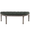 Esteem Vintage French Upholstered Fabric Semi-Circle Bench - No Shipping Charges MDY-EEI-3369-GRY