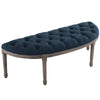 Esteem Vintage French Upholstered Fabric Semi-Circle Bench - No Shipping Charges MDY-EEI-3369-NAV