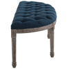 Esteem Vintage French Upholstered Fabric Semi-Circle Bench - No Shipping Charges MDY-EEI-3369-NAV