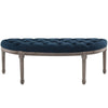 Esteem Vintage French Upholstered Fabric Semi-Circle Bench - No Shipping Charges MDY-EEI-3369-NAV